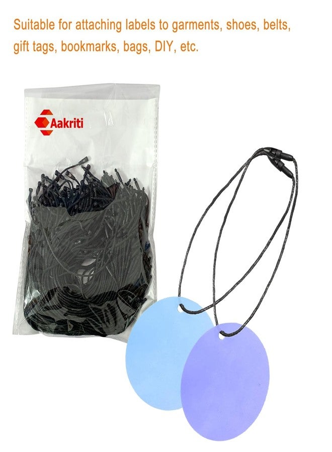 Aakriti Wax Hang Tag String Rope with Snap Lock Pin Loop Fastener Hook Ties for Clothes Gift Bags Price Tags Shoes Tag Rope for Belts Pocket Luggage Label Attachment (Black Wax Tag, 200pcs) - Image 4